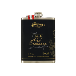 Edelstahl-Flachmann mit Alte Erdbeere – 200 ml | 41 % vol